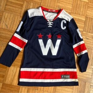 ovechkin 8 Washington capitals all caps nhl jersey women's sz S fanatics